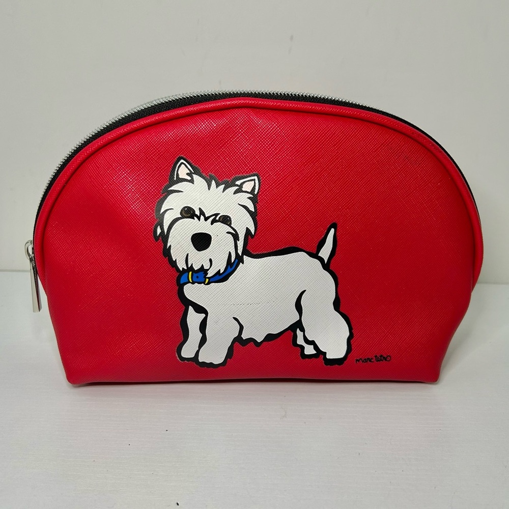 Marc Tetro Westie Terrier Red Cosmetic Bag